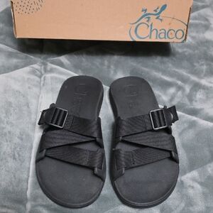 Chaco Black Adjustable Slide Sandals